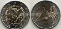 монета Словакия 2 евро 2011 год 20 лет формирования Вишеградской группы