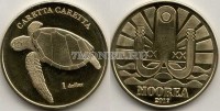 монета Остров Муреа 1 доллар 2017 год Головастая морская черепаха