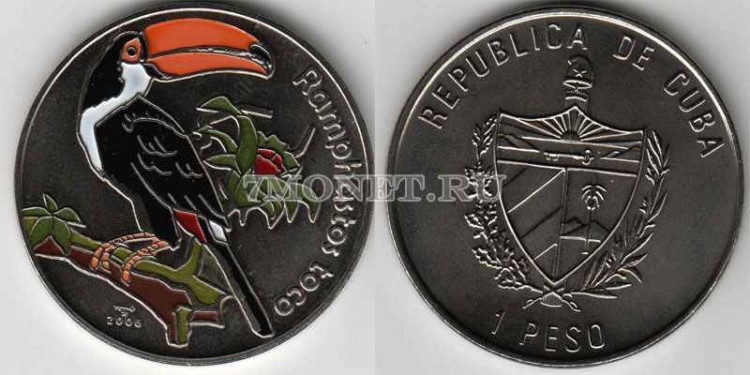 монета Куба 1 песо 2006 год тукан