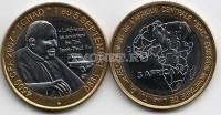 монета Чад 4500 франков КФА (3 африки) 2007 год папа Иоанн Павел II биметалл