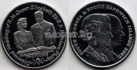 монета Сандвичевы острова 2 фунта 2007 год Бриллиантовая свадьба королевы Елизаветы II и принца Филиппа