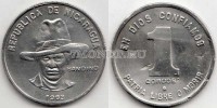 монета Никарагуа 1 кордоба 1983 год Аугусто Сесар Сандино