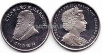 монета Фолклендские острова 1 крона 2009 год Чарлз Дарвин