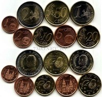 ЕВРО набор из 8-ми монет Испания