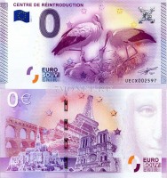 0 евро 2015 год сувенирная банкнота. Аисты