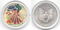 монета США 1 доллар 2003 год желтая эмаль Шагающая Свобода