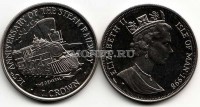 монета Остров Мэн 1 крона 1998 год 125-летие железной дороги. Американский паровоз "Генерал"