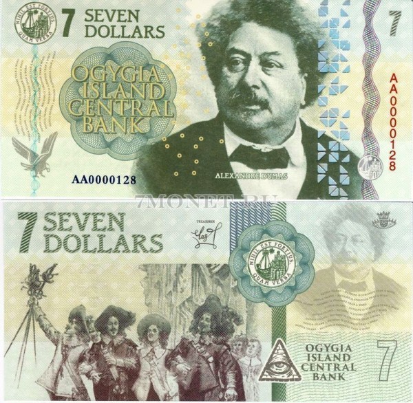 бона Остров Огигия 7 долларов 2019 год Александр Дюма