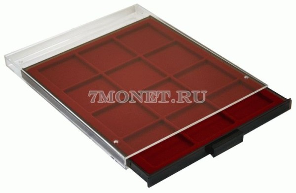 бокс для 12 монет с квадратными ячейками