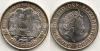 монета Великобритания 2 фунта 2016 год Великий лондонский пожар