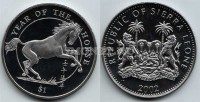 монета Cьерра-Леоне 1 доллар 2002 год лошади