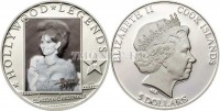 монета Острова Кука 5 долларов 2013 год серия "Легенды Голливуда" - Клаудия Кардинале, PROOF