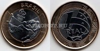 монета Бразилия 1 реал 2015 год Олимпиада в Рио де Жанейро 2016 - регби