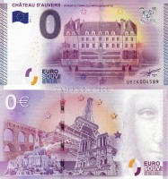 0 евро 2015 год сувенирная банкнота. Замок Овер-сюр-Уаз
