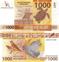 бона Французские Тихоокеанские Территории 1000 франков 2014 год