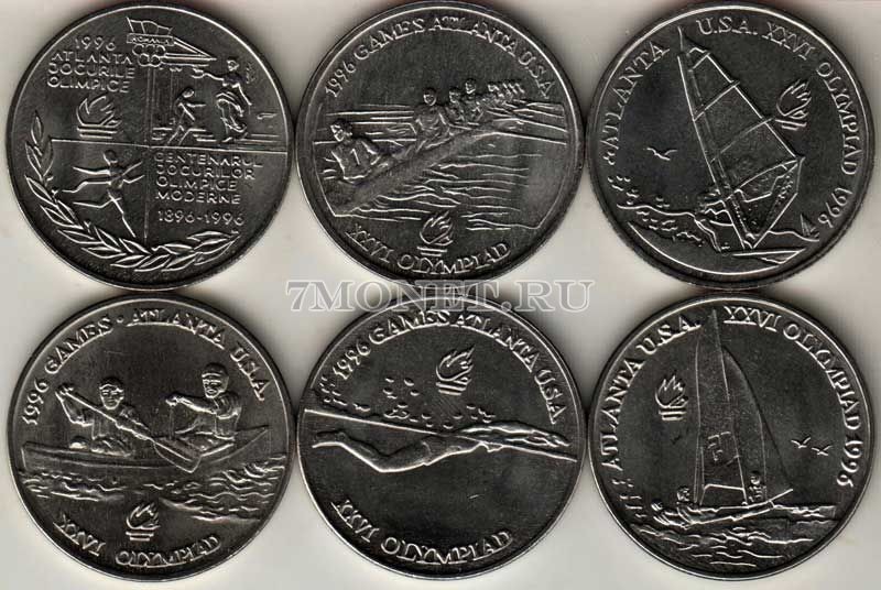 Румыния набор из 6-ти монет 10 лей 1996 год XXVI летние Олимпийские игры в Атланте