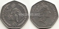 монета Остров Мэн 50 пенсов 1997 год Мотогонки "Tourist Trophy"