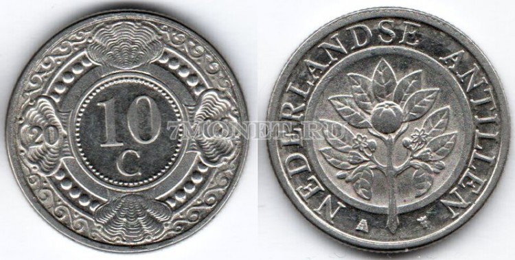 монета Нидерландские Антиллы 10 центов 1990-2008 год