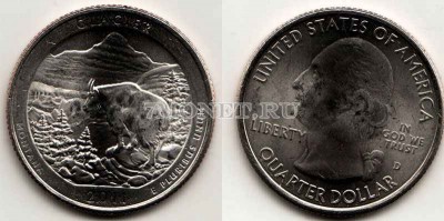 США 25 центов 2011 год Монтана  национальный парк Глейшер, 7-й