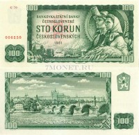 бона Чехословакия 100 крон 1961 год