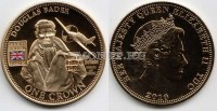 монета Тристан да Кунья 1 крона 2010 год Дуглас Бадер