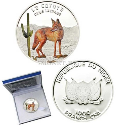 монета Нигер 1000 франков 2012 Койот