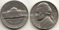 монета США 5 центов 1964D год
