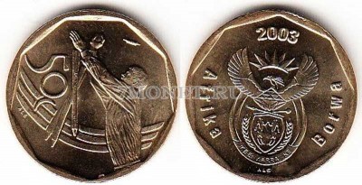 монета Южная Африка 50 центов 2003 год