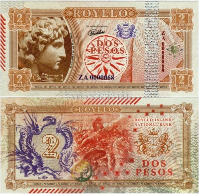 бона Ройлло 2 песо 2018 год Александр Македонский