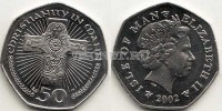 монета Остров Мэн 50 пенсов 2002 год Христианство на острове Мэн