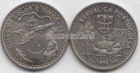 монета Португалия  200 эскудо 1995 год Великие географические открытия острова Солор и Тимор