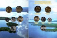 Финляндия набор из 5-ти монет и жетона 2001 год в буклете
