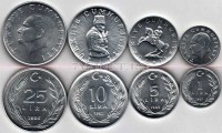 Турция набор из 4-х монет 1982 - 1987 год