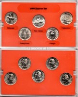 США набор из 5-ти квотеров 1999 год монетный двор Денвер - 2