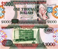 бона Гайана 1000 долларов 2000-2010 год