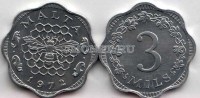монета Мальта 3 миля 1972 год Пчела в сотах