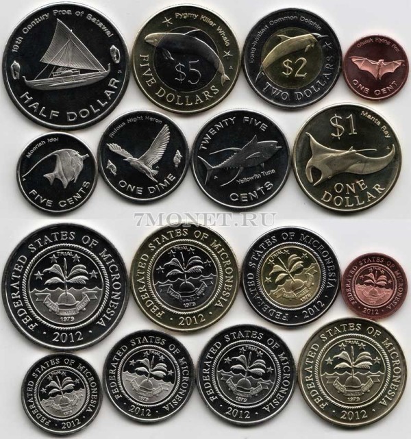 Микронезия набор из 8-ми монет 2012 год