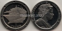 монета Остров Мэн 1 крона 2004 год Океанский лайнер "Королева Мария 2"