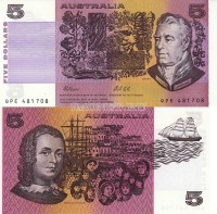 бона Австралия 5 долларов 1991 год