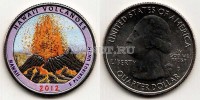 США 25 центов 2012D год Гавайский вулканический национальный парк, 14-й, эмаль
