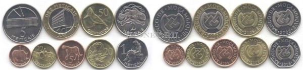 Мозамбик набор из 9-ти монет 2006 год
