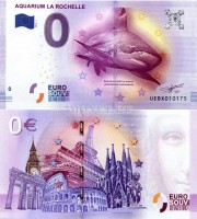 0 евро 2015 год сувенирная банкнота. Акула