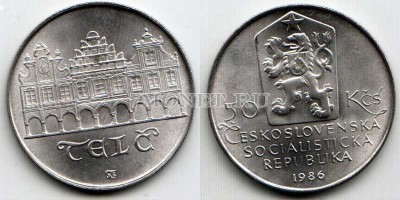 монета Чехословакия 50 крон 1986 год Тельч (Телч)