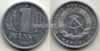 монета Германия 1 пфенниг 1981A год