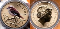 монета Австралия 1 доллар 2011 год серия «Воздух» - Кукабарра, в блистере