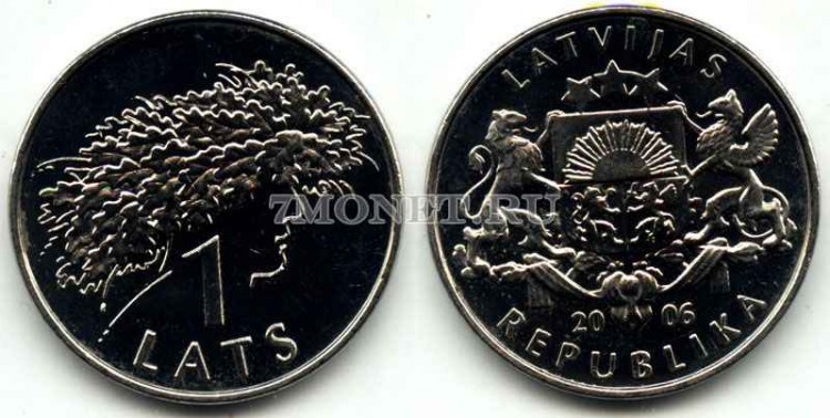 монета Латвия 1 лат 2006 год лиго