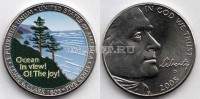монета США 5 центов 2004 год Выход к океану, эмаль
