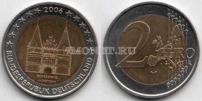 монета Германия 2 евро 2006 год Шлезвиг-Гольштейн