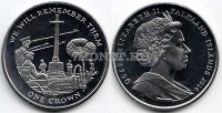монета Фолклендские острова 1 крона 2014 год «100-летие Первой Мировой войны» Встреча ветеранов