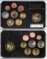 ЕВРО набор из 8-ми монет  и жетона Кипр   в пластиковой упаковке